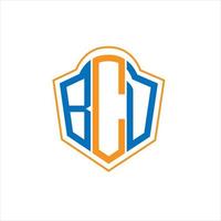 bcd abstrait monogramme bouclier logo conception sur blanc Contexte. bcd Créatif initiales lettre logo. vecteur