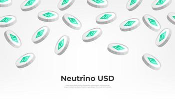 neutrino USD pièce de monnaie chute de le ciel. usdn crypto-monnaie concept bannière Contexte. vecteur