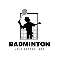 badminton logo, sport branche conception, vecteur abstrait badminton joueurs silhouette collection