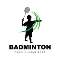 badminton logo, sport branche conception, vecteur abstrait badminton joueurs silhouette collection