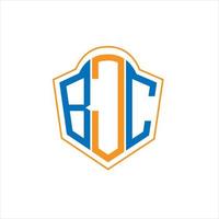 bjc abstrait monogramme bouclier logo conception sur blanc Contexte. bjc Créatif initiales lettre logo. vecteur