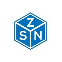 création de logo de lettre zsn sur fond blanc. concept de logo de lettre initiales créatives zsn. conception de lettre zsn. vecteur