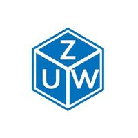 création de logo de lettre zuw sur fond blanc. concept de logo de lettre initiales créatives zuw. conception de lettre zuw. vecteur