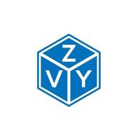 création de logo de lettre zvy sur fond blanc. concept de logo de lettre initiales créatives zvy. conception de lettre zvy. vecteur