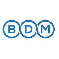 création de logo de lettre bdm sur fond blanc. concept de logo de lettre initiales créatives bdm. conception de lettre bdm. vecteur