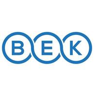 création de logo de lettre bek sur fond blanc. bek creative initiales lettre logo concept. conception de lettre bek. vecteur