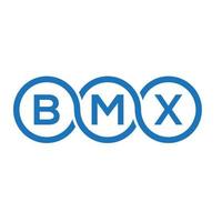 création de logo de lettre bmx sur fond blanc. concept de logo de lettre initiales créatives bmx. conception de lettre bmx. vecteur