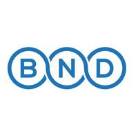 création de logo de lettre bnd sur fond blanc. bnd concept de logo de lettre initiales créatives. conception de lettre bnd. vecteur