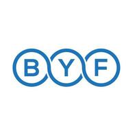création de logo de lettre byf sur fond blanc. concept de logo de lettre initiales créatives byf. conception de lettre byf. vecteur