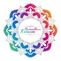 Ramadan kareem salutation avec arabe floral modèle islamique Contexte vecteur