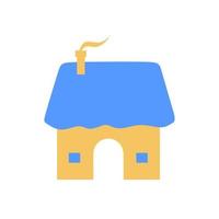 plat maison vecteur icône. minimal maison, villa, chalet, maison de ville, réel domaine, hypothèque, prêt concept. dessin animé minimaliste style.