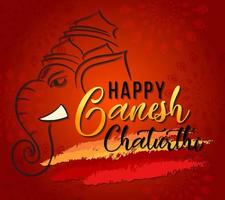 affiche de ganesh chaturthi heureux vecteur