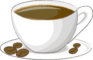 tasse de café avec des grains vecteur