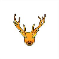 cerf tête dans pixel art style. vecteur illustration.