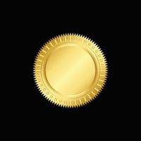 rond d'or badge isolé sur une noir arrière-plan, joint timbre or luxe élégant bannière con, vecteur illustration certificat or déjouer joint ou médaille isolé.