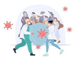médecin protéger gens virus attaque la prévention vecteur