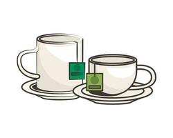 icône de plats tasse à thé et mug vecteur