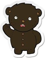 autocollant de une dessin animé malheureux noir nounours ours vecteur