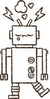 dessin au fusain de robot vecteur