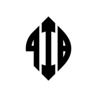 création de logo de lettre de cercle qib avec forme de cercle et d'ellipse. lettres d'ellipse qib avec style typographique. les trois initiales forment un logo circulaire. qib cercle emblème abstrait monogramme lettre marque vecteur. vecteur