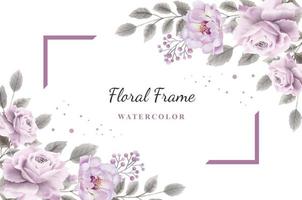 cadre floral aquarelle pour modèle d'invitation vecteur