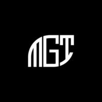 création de logo de lettre mgt sur fond noir. concept de logo lettre initiales créatives mgt. conception de lettre mgt. vecteur