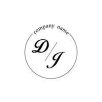 initiale dj logo monogramme lettre minimaliste vecteur