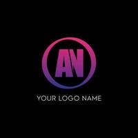 initiale cercle un lettre logo icône conception gratuit vecteur modèle