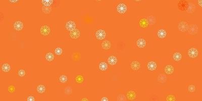 texture de doodle vecteur jaune clair avec des fleurs.