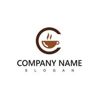 café logo conception modèle avec ancien concept style. en utilisant lettre c et café haricot icône pour café magasin et café affaires vecteur