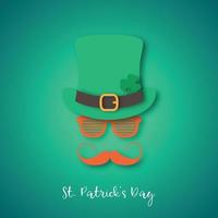 irlandais avec moustache au gingembre portant un chapeau et des lunettes. vecteur