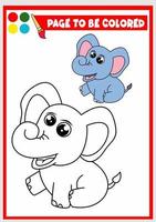 livre de coloriage pour les enfants. l'éléphant vecteur