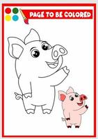 livre de coloriage pour les enfants. cochon vecteur