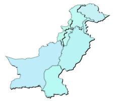 carte de Pakistan avec États isolé vecteur