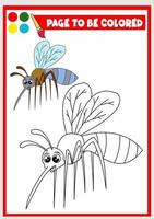 coloration livre pour enfants. moustique vecteur