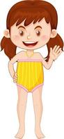 personnage de dessin animé de jolie fille portant un maillot de bain vecteur