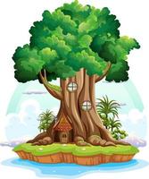 dessin animé isolé grand arbre vecteur