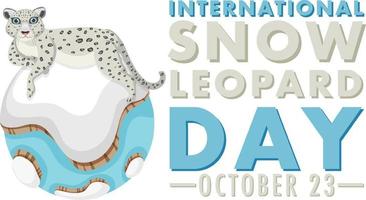 conception de bannière de la journée internationale du léopard des neiges vecteur