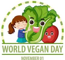 création de logo de la journée mondiale des végétaliens vecteur