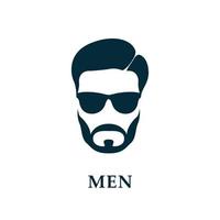 hommes en lunettes de soleil. coupe de cheveux et barbe de style.