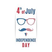 vecteur quatrième de bannière de voeux de juillet. joyeux jour de l'indépendance des états-unis d'amérique.