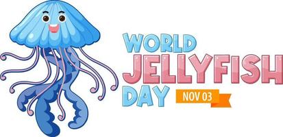 conception de bannière de la journée mondiale des méduses vecteur