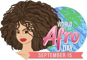 conception de bannière de la journée mondiale de l'afro le 15 septembre vecteur