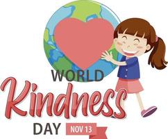 concept de logo de la journée mondiale de la gentillesse vecteur