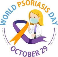 conception de bannière de la journée mondiale du psoriasis vecteur