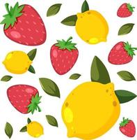 modèle sans couture de fruits de dessin animé vecteur