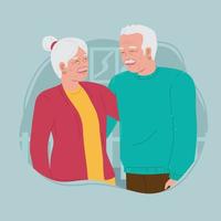 personnage de couple de grands-parents vecteur