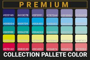 une collection premium de palettes de couleurs précises avec des codes, parfaites pour une utilisation par les illustrateurs vecteur