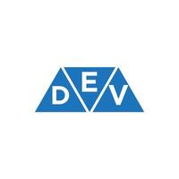 edv Triangle forme logo conception sur blanc Contexte. edv Créatif initiales lettre logo concept. vecteur