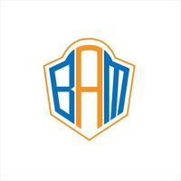 bam abstrait monogramme bouclier logo conception sur blanc Contexte. bam Créatif initiales lettre logo. vecteur